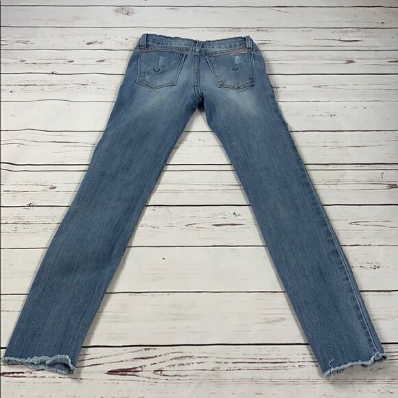 Hudson Frayed Patch Skinny Jeans - Picture 5 of 8